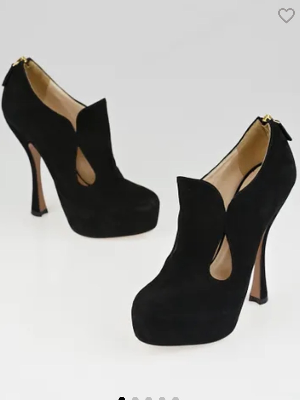 Prada Black Suede Women's Flats with Gold Accent